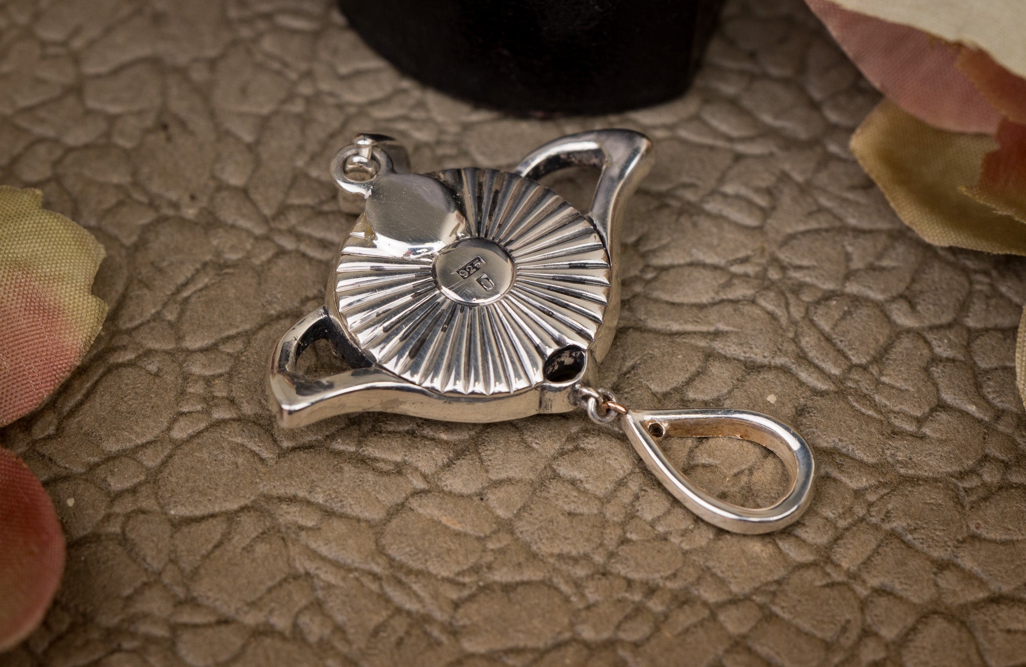 SILVER ENAMEL AND PASTE PANSY PENDANT image 2