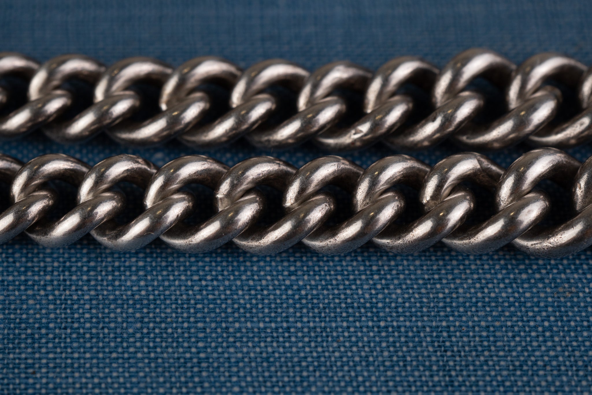 VICTORIAN HEAVY SILVER DOUBLE ALBERT CHAIN image 8