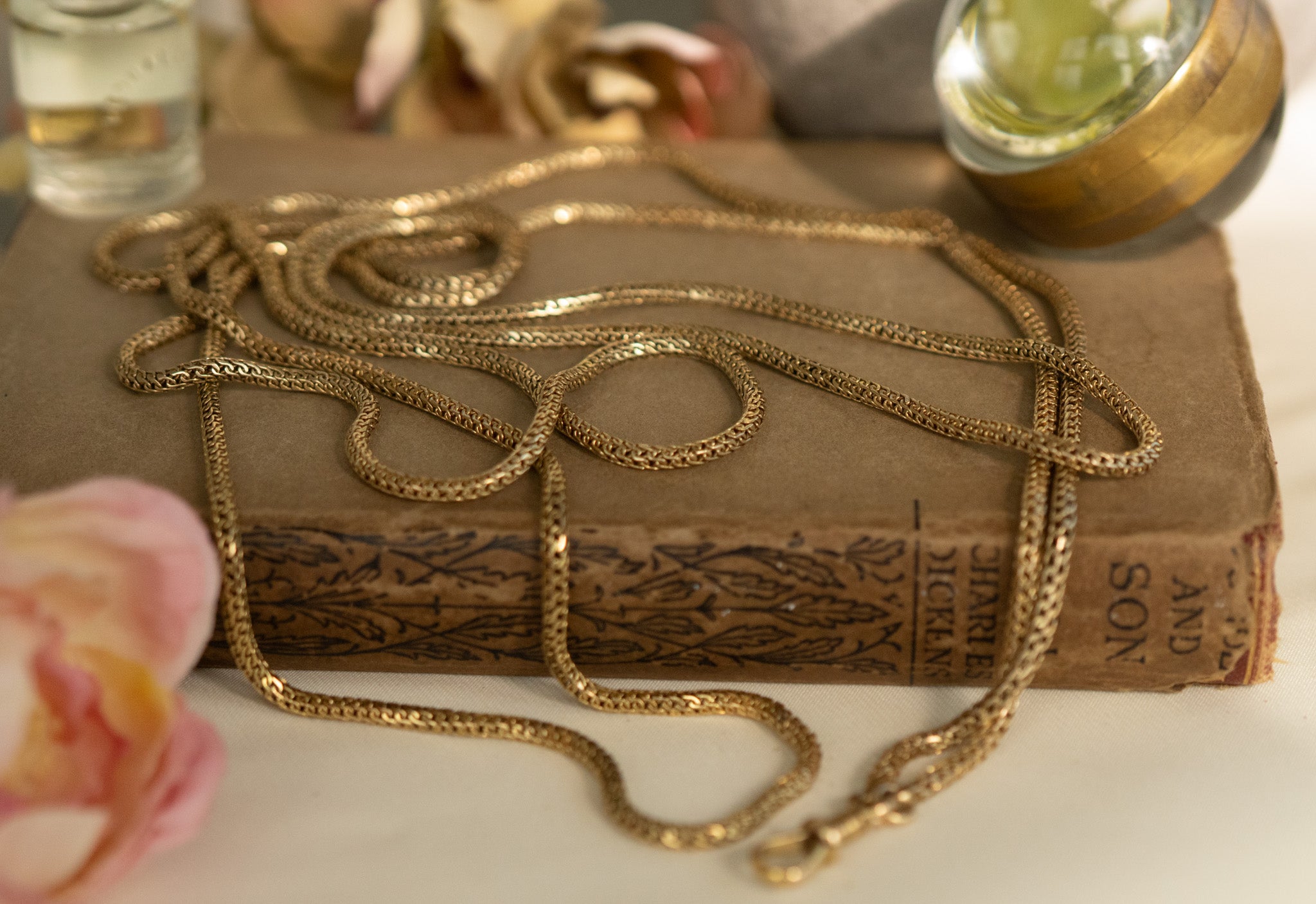 ANTIQUE 9CT GOLD S LINK GUARD CHAIN - 63 INCHES - 41.9G image 5