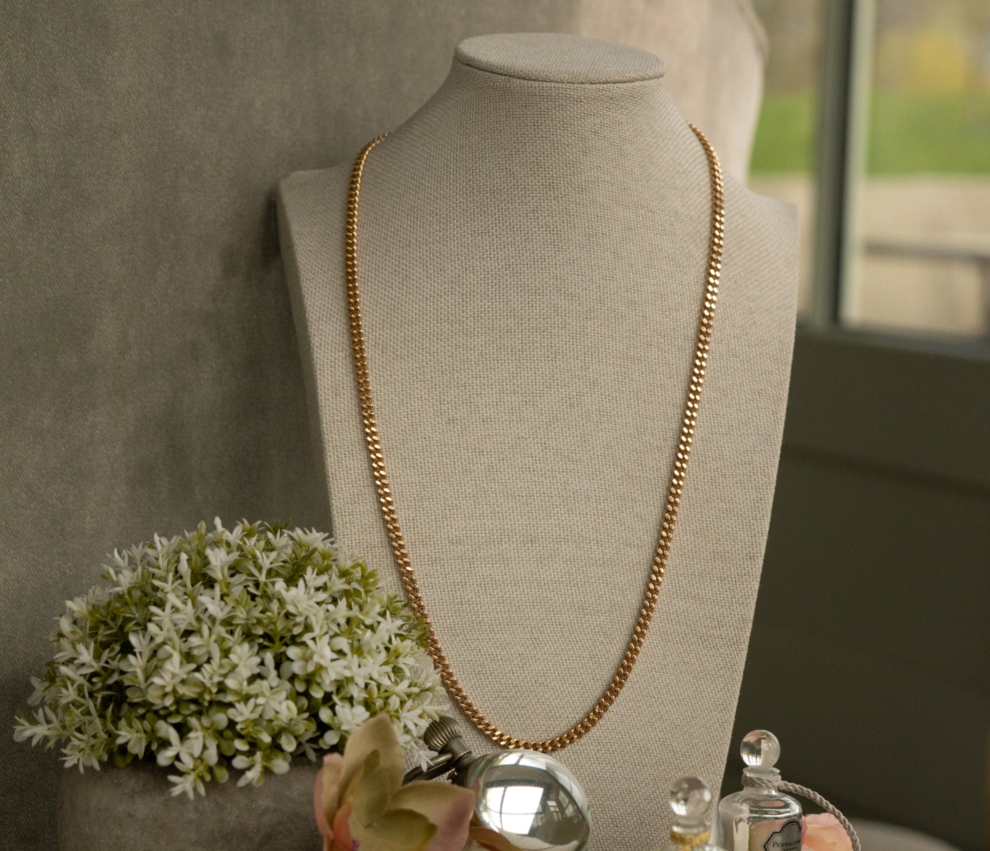 VINTAGE UNOAERRE 9CT SOLID ITALIAN CURB CHAIN image 2