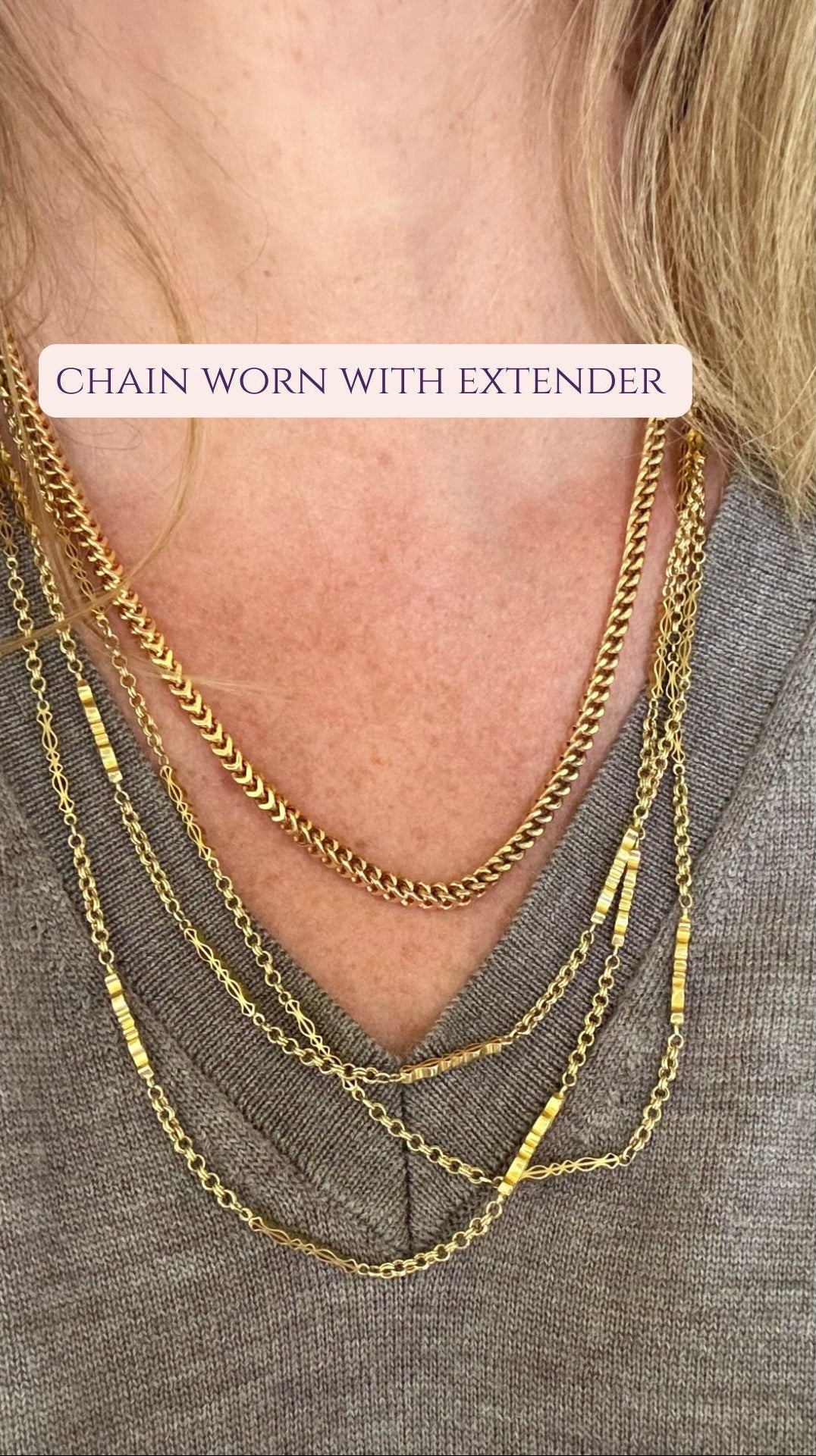 9CT YELLOW DOUBLE ALBERT CHAIN EXTENDER OR BRACELET - reserved