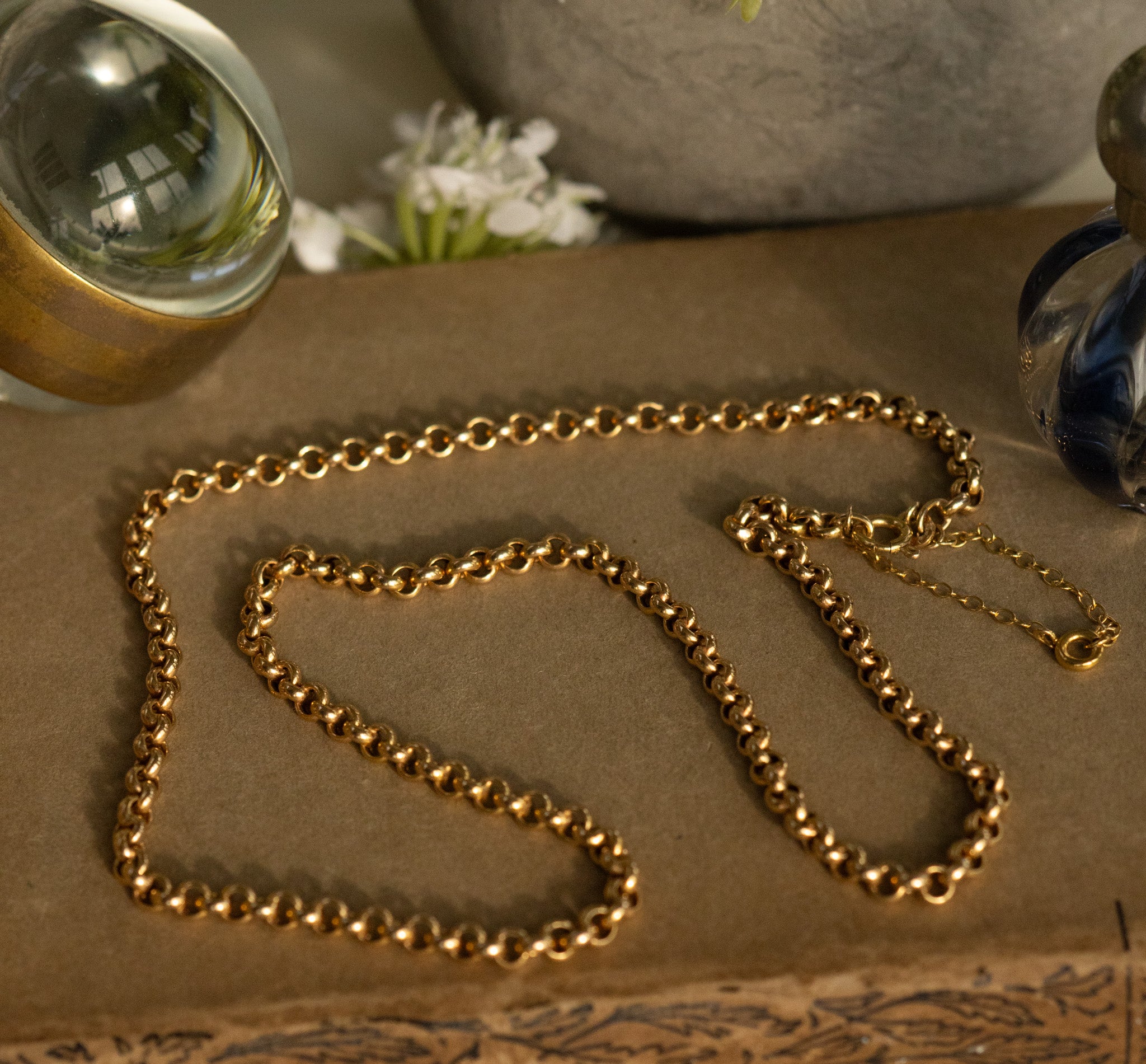 9ct Italian gold UnoAErre round Belcher chain - RESERVED