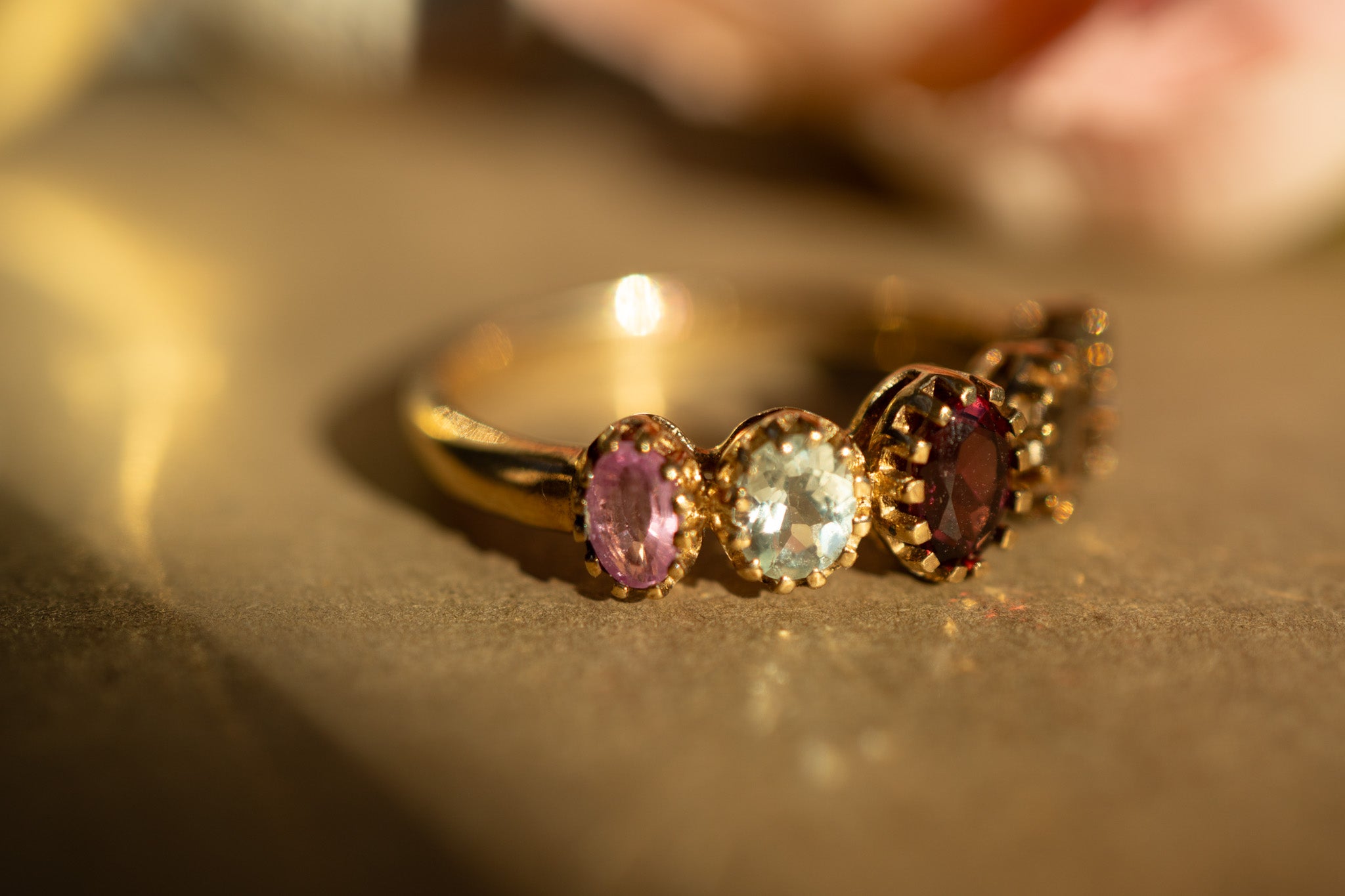 9CT GOLD MULTI GEMSTONE STACKING RING - RESERVED