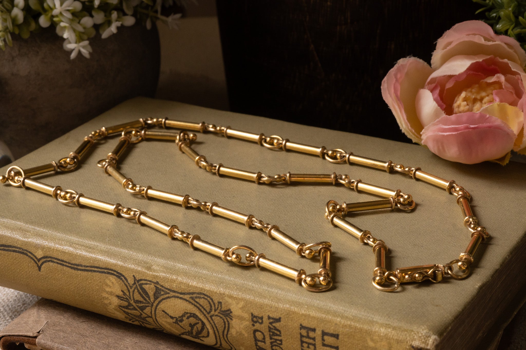 VINTAGE 9CT ITALIAN GOLD UNOAERRE BAR LINK CHAIN