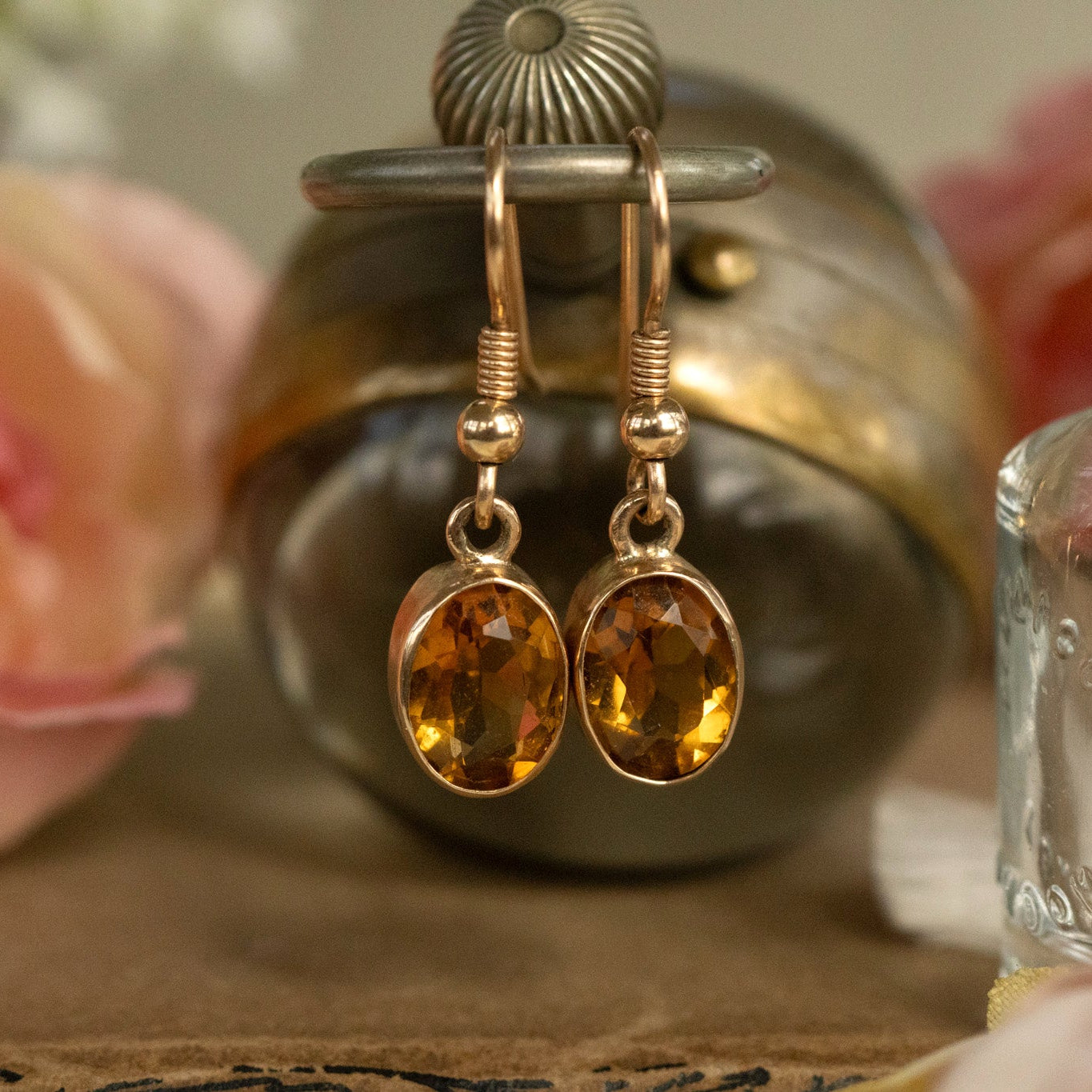 9CT GOLD SUNNY CITRINE DROP EARRINGS image 0