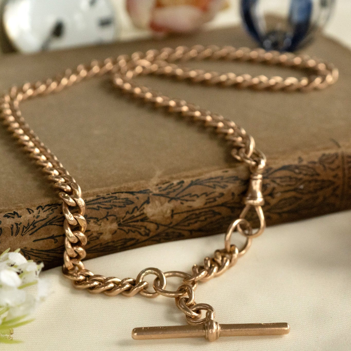 ANTIQUE SOLID ALBERT WITH SWIVEL CLASP AND T BAR image 1