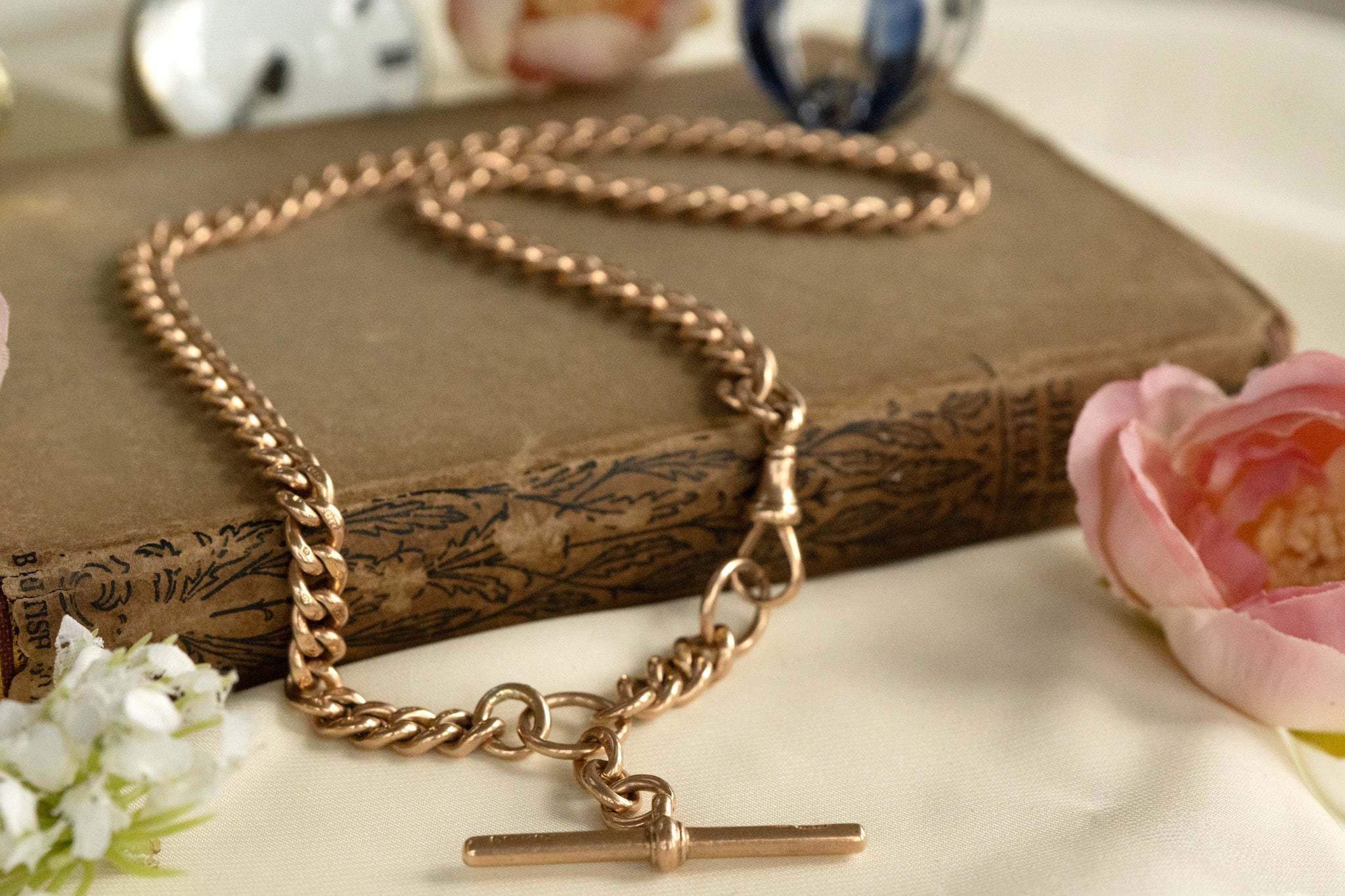 ANTIQUE SOLID ALBERT WITH SWIVEL CLASP AND T BAR image 1