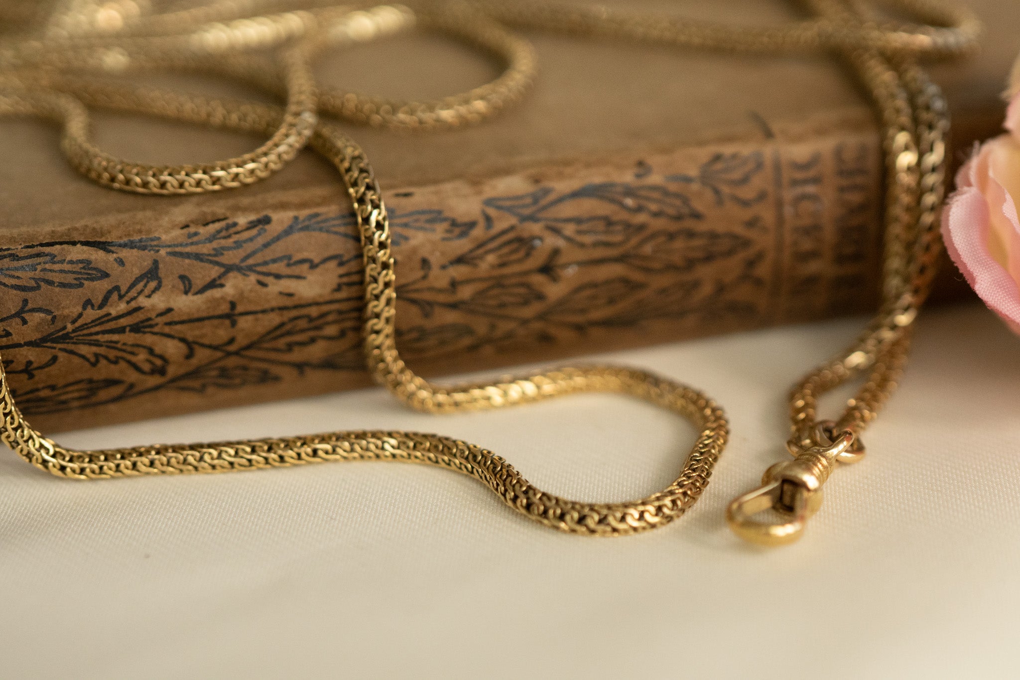 ANTIQUE 9CT GOLD S LINK GUARD CHAIN - 63 INCHES - 41.9G image 10