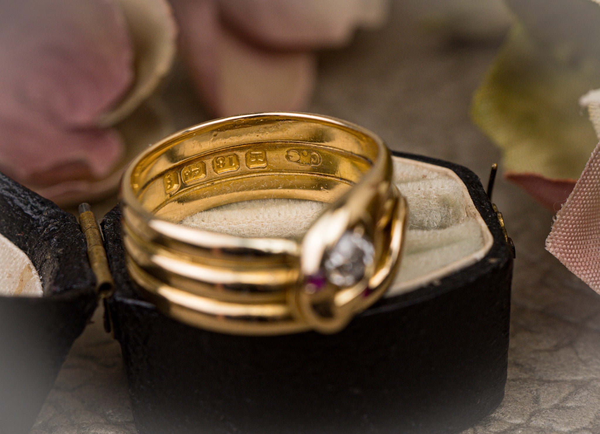 18CT MID CENTURY DIAMOND AND RUBY COILED SNAKE RING image 3