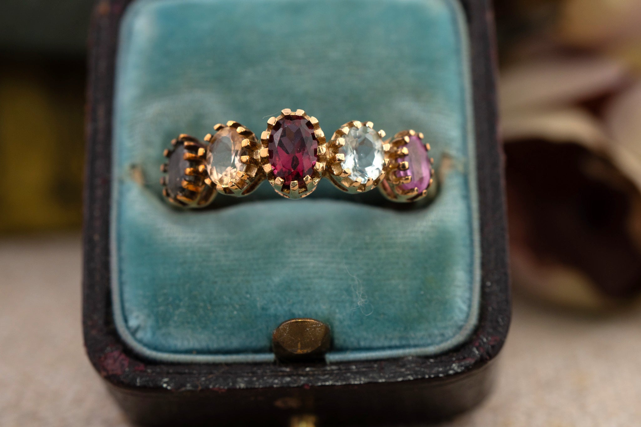9CT GOLD MULTI GEMSTONE STACKING RING image 2