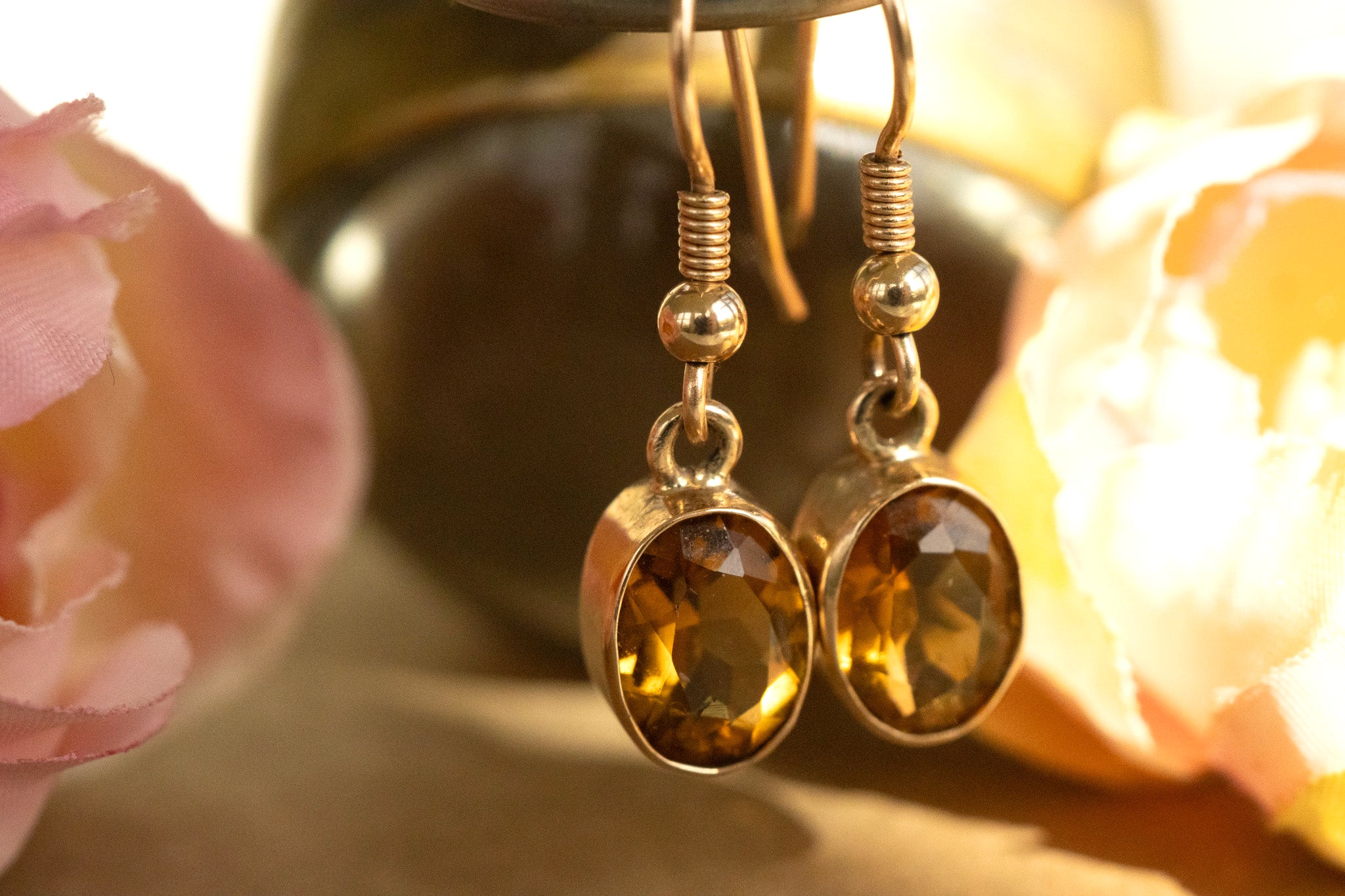 9CT GOLD SUNNY CITRINE DROP EARRINGS image 4