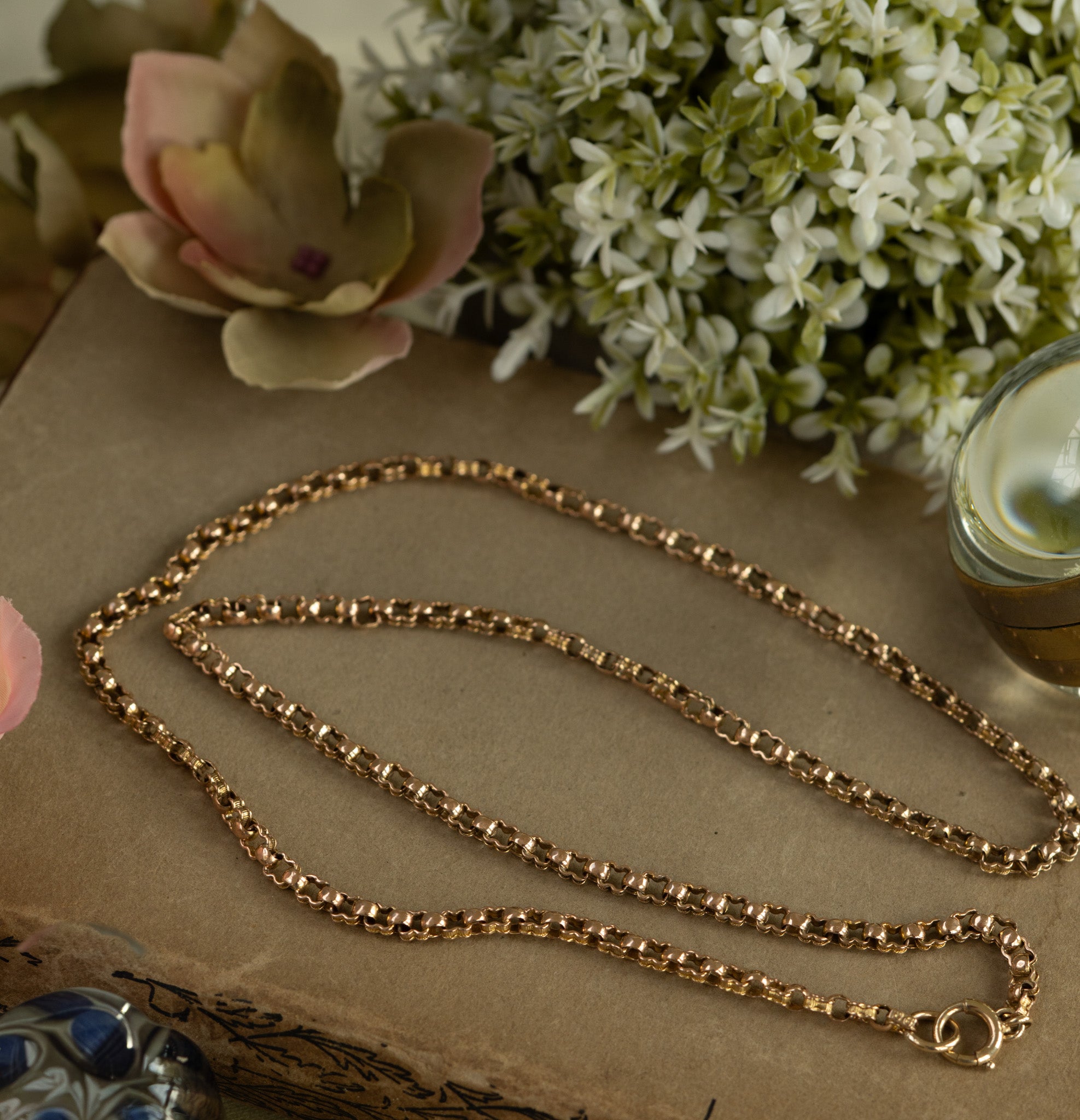 ANTIQUE 9CT GOLD SCALLOPED EDGE CHAIN RESERVED