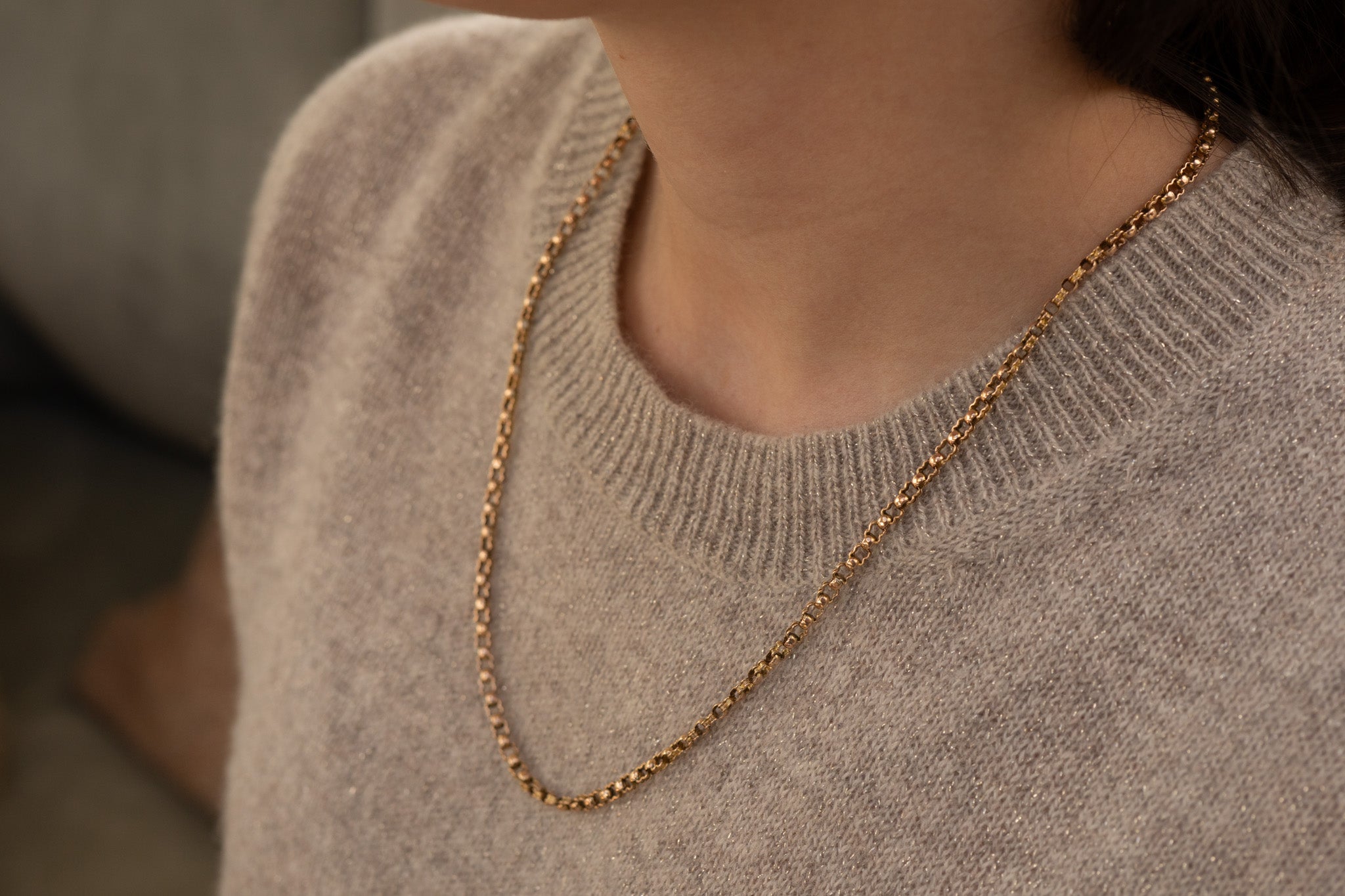 ANTIQUE 9CT GOLD SCALLOPED EDGE CHAIN RESERVED