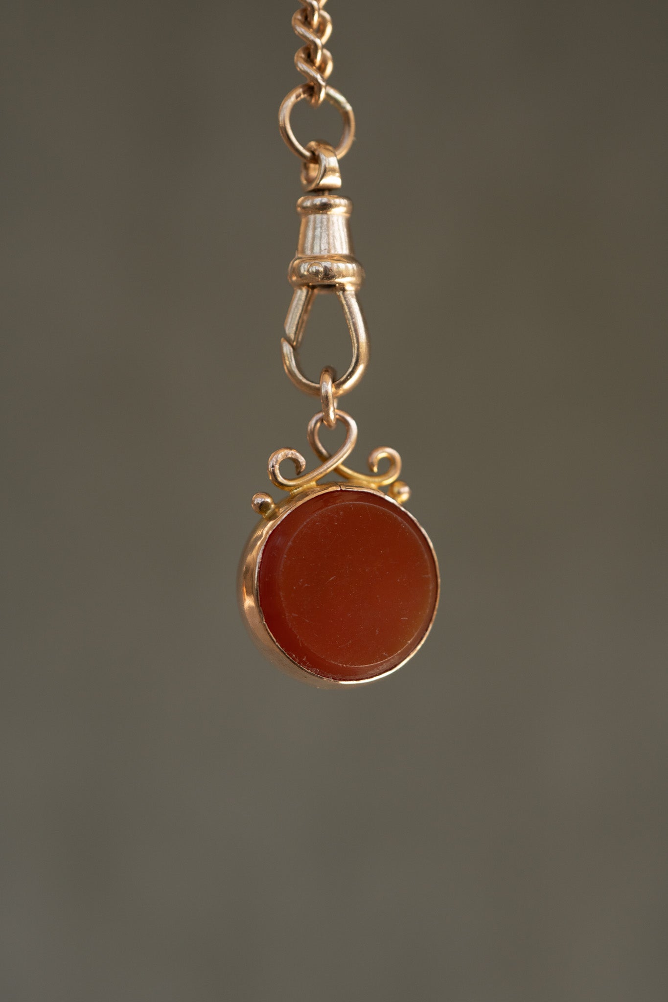 ART DECO GOLD DOUBLE SIDED BLOODSTONE CARNELIAN FOB - RESERVED