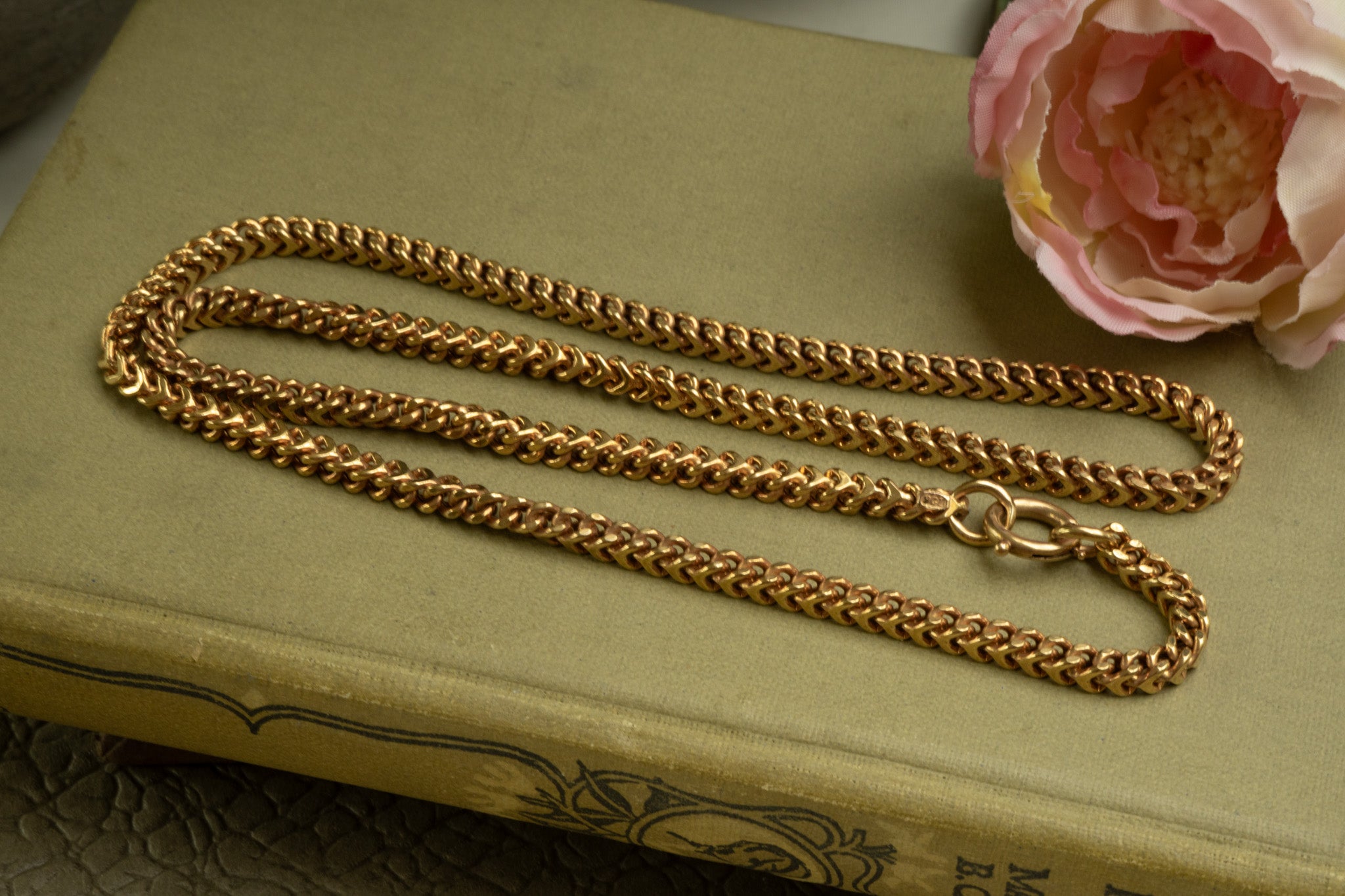 Chunky 9ct Gold Square Wheat Link Chain - Reserved