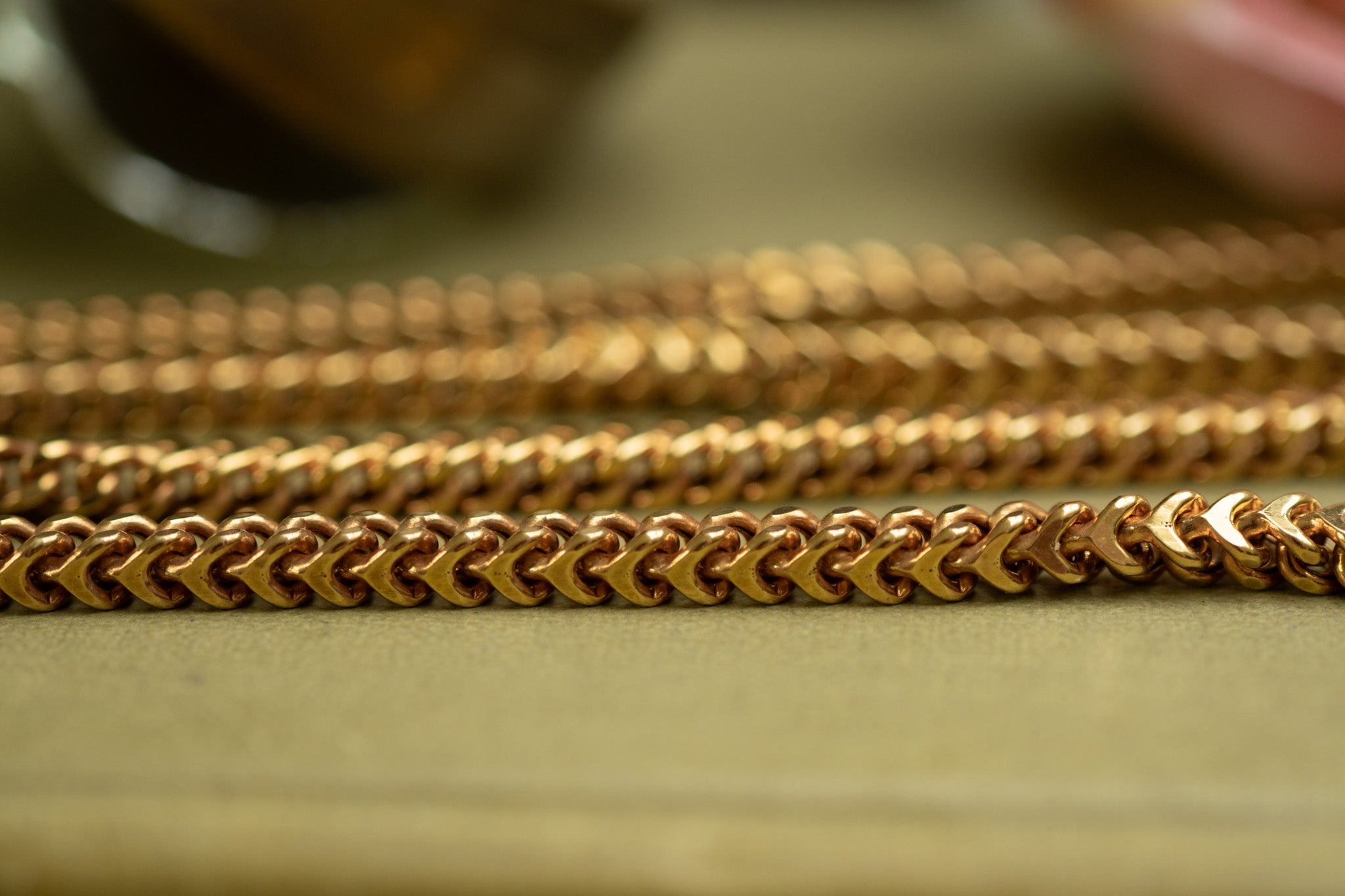 Chunky 9ct Gold Square Wheat Link Chain - Reserved