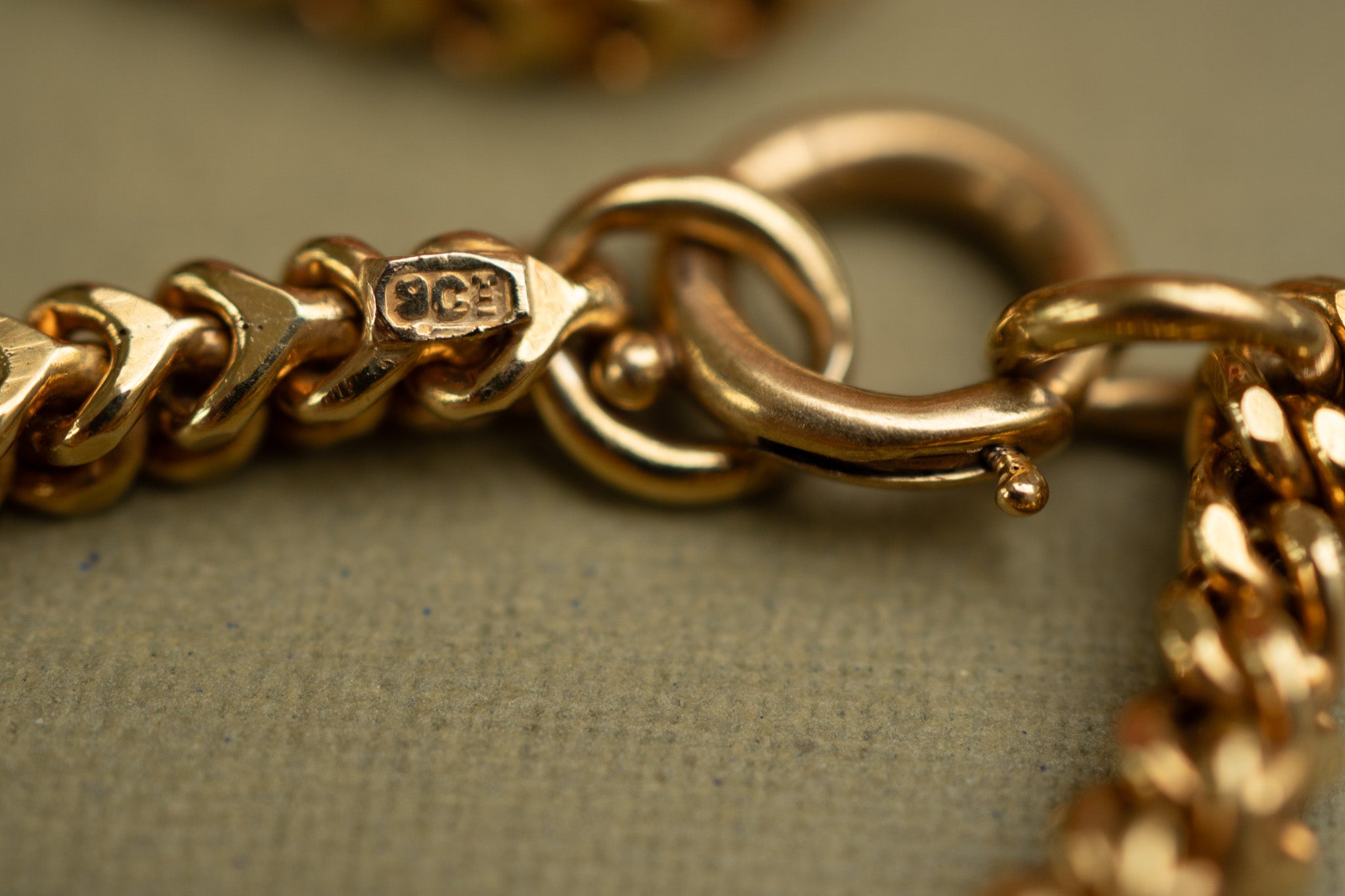 Chunky 9ct Gold Square Wheat Link Chain - Reserved