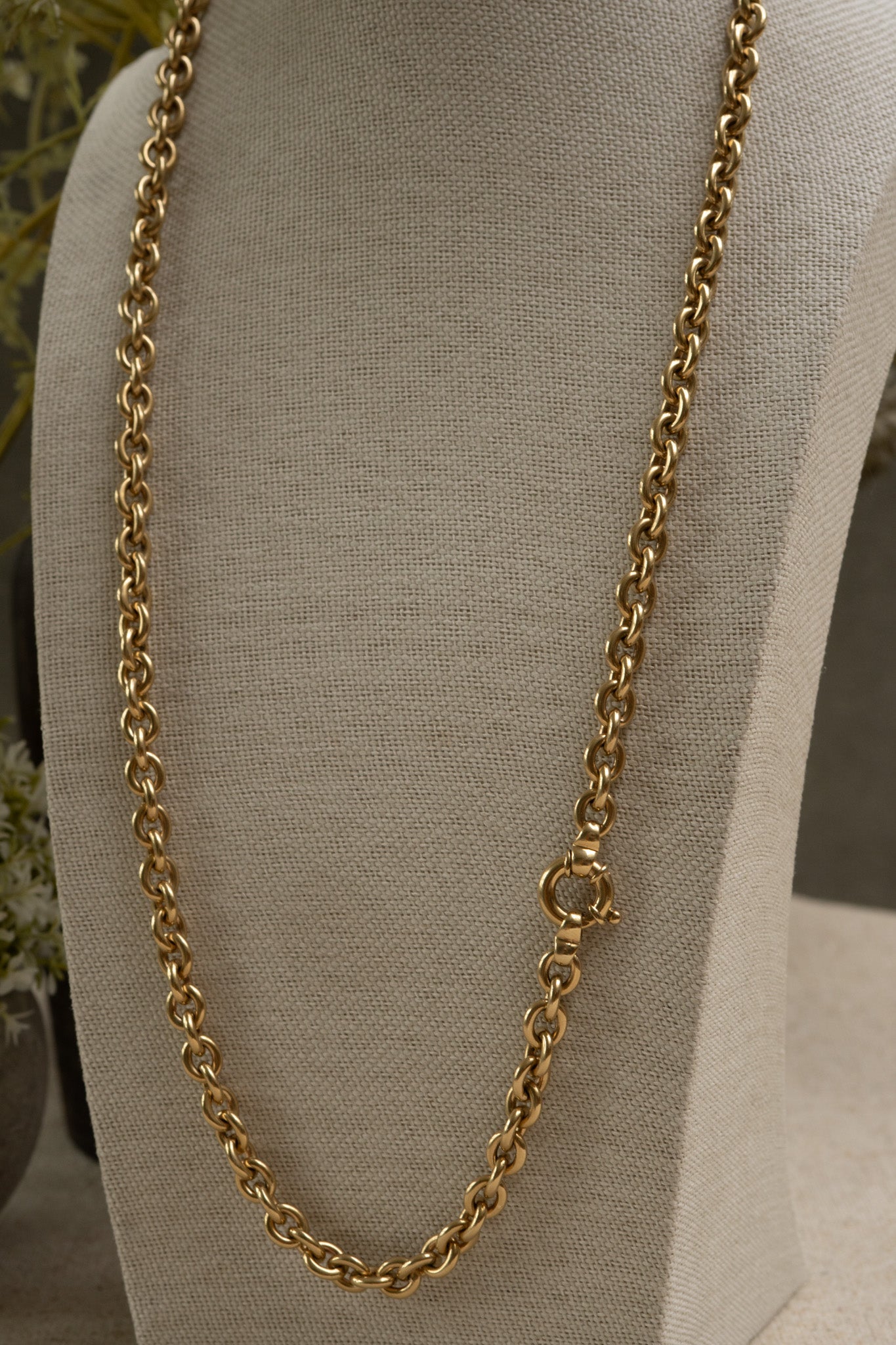9ct Gold Oversized Cable Link Chain with Puffy Bolt Clasp, 86 grams - Reserved