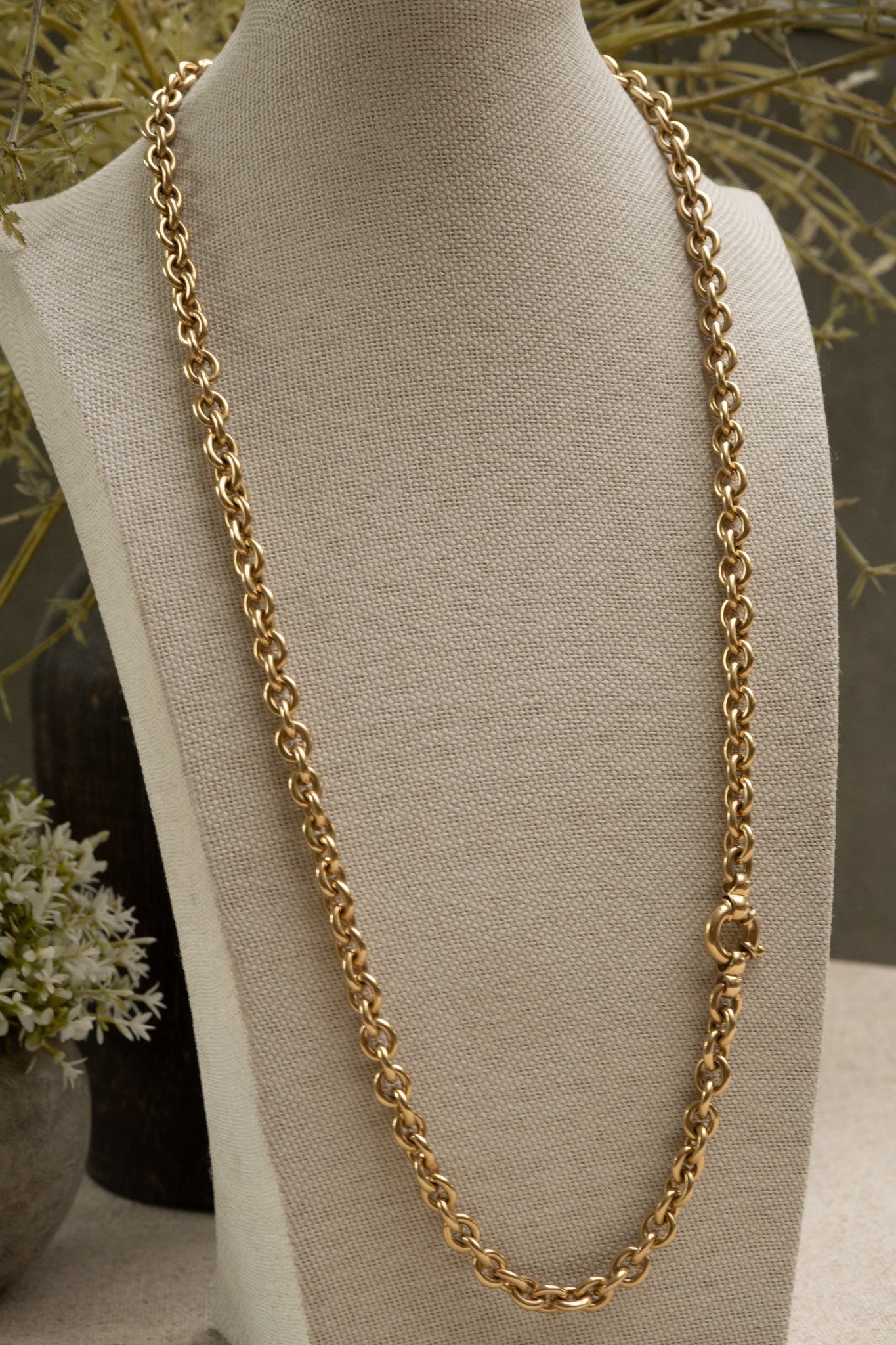 9ct Gold Oversized Cable Link Chain with Puffy Bolt Clasp, 86 grams - Reserved