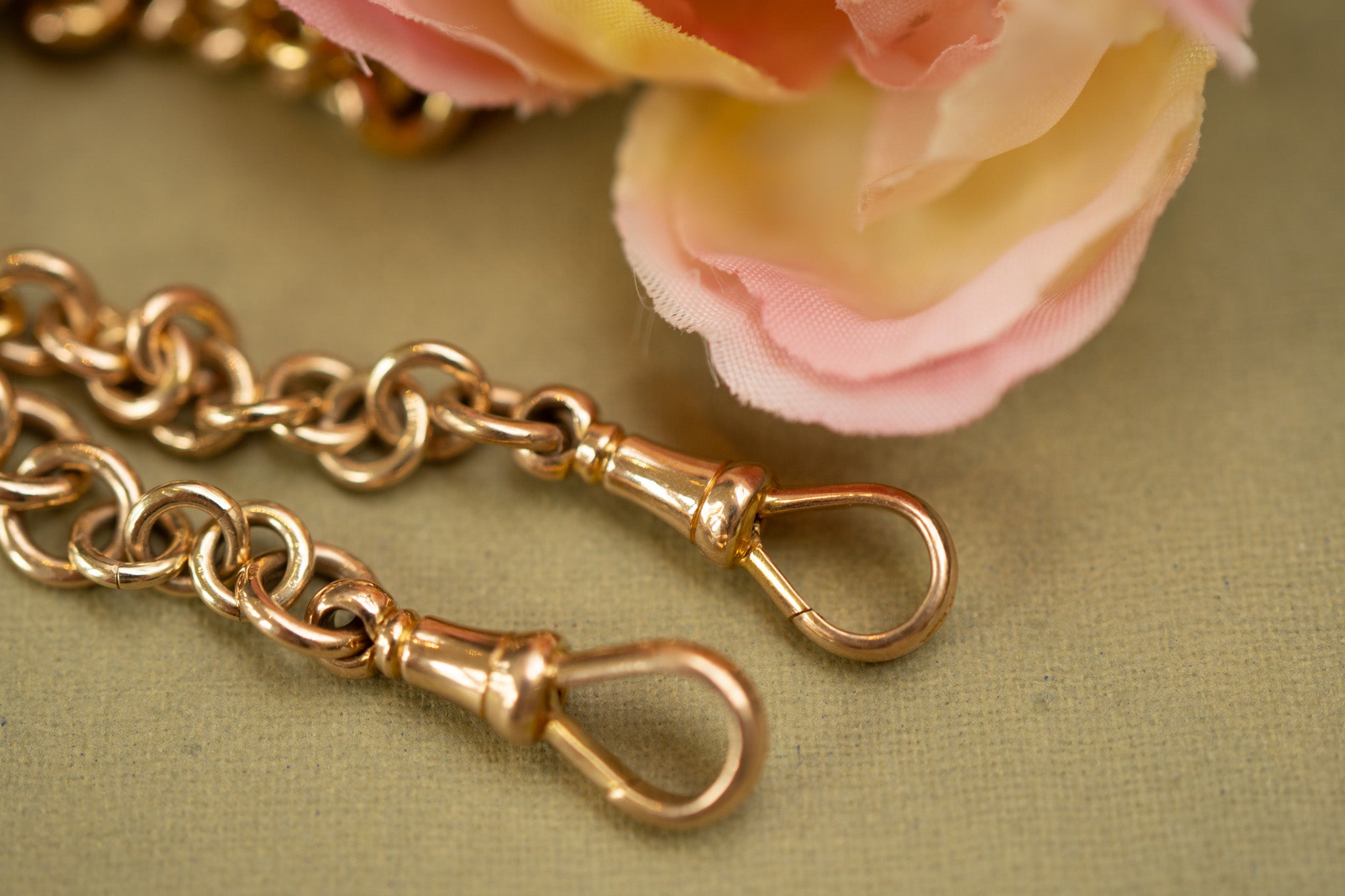 Antique 9ct Yellow Gold Graduated Tight Curb Double Albert Chain Wth T Bar