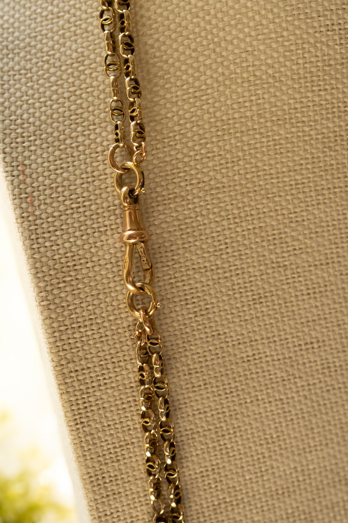 Victorian 9ct Gold Fancy Link Longuard Chain, Pierced Bar Links,