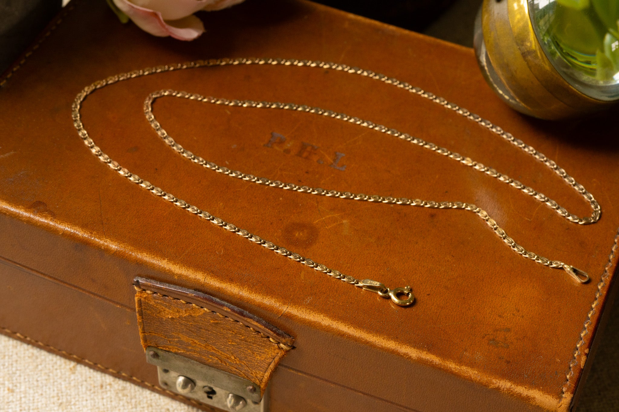 VINTAGE 9CT GOLD SCROLL LINK CHAIN