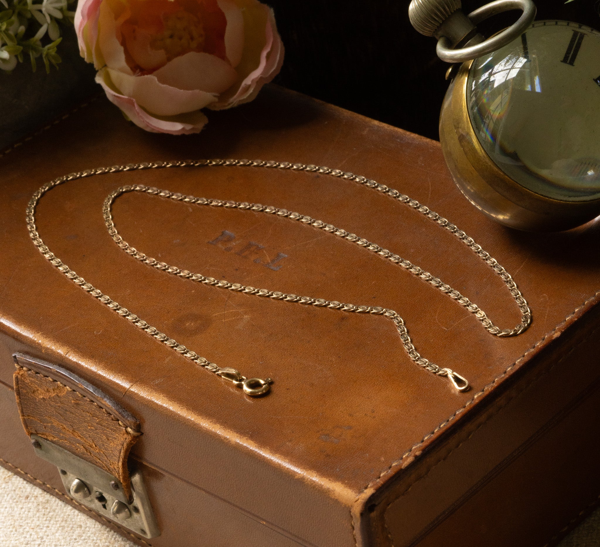 VINTAGE 9CT GOLD SCROLL LINK CHAIN