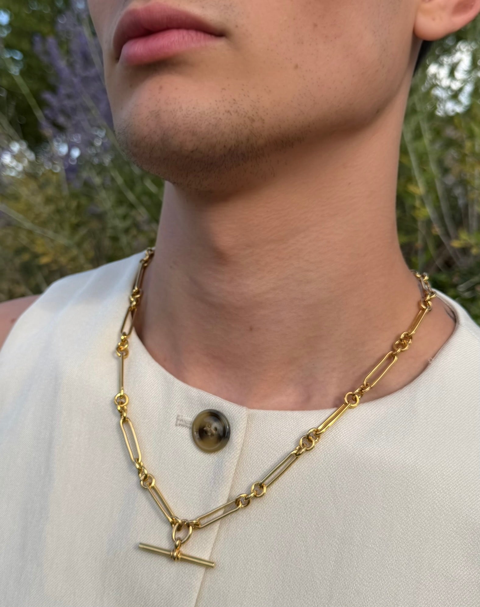 ANTIQUE HEAVY WEIGHT TROMBONE CHAIN 9CT