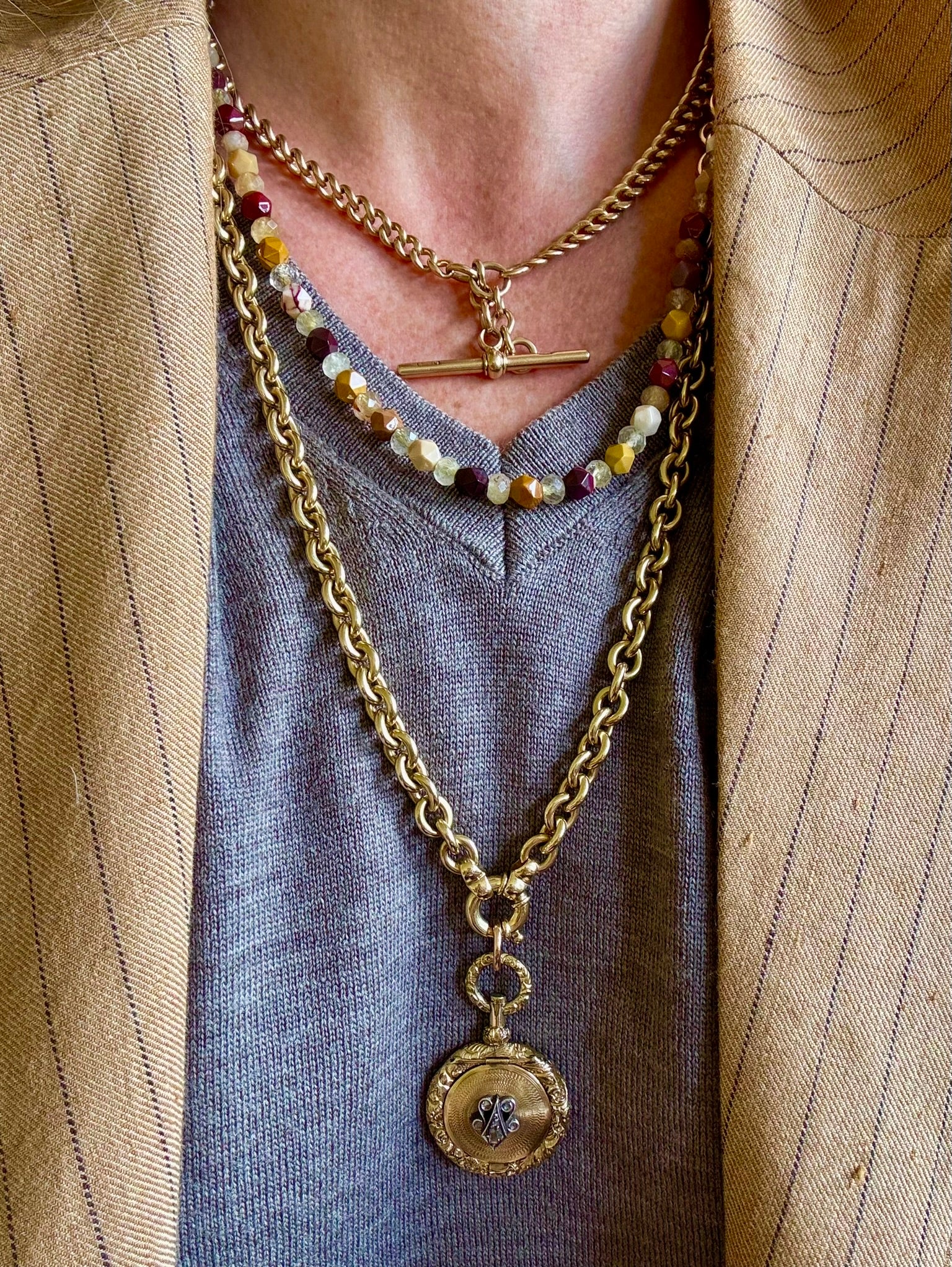 Exceptional Victorian Gold Locket or Vinaigrette, Diamond Set