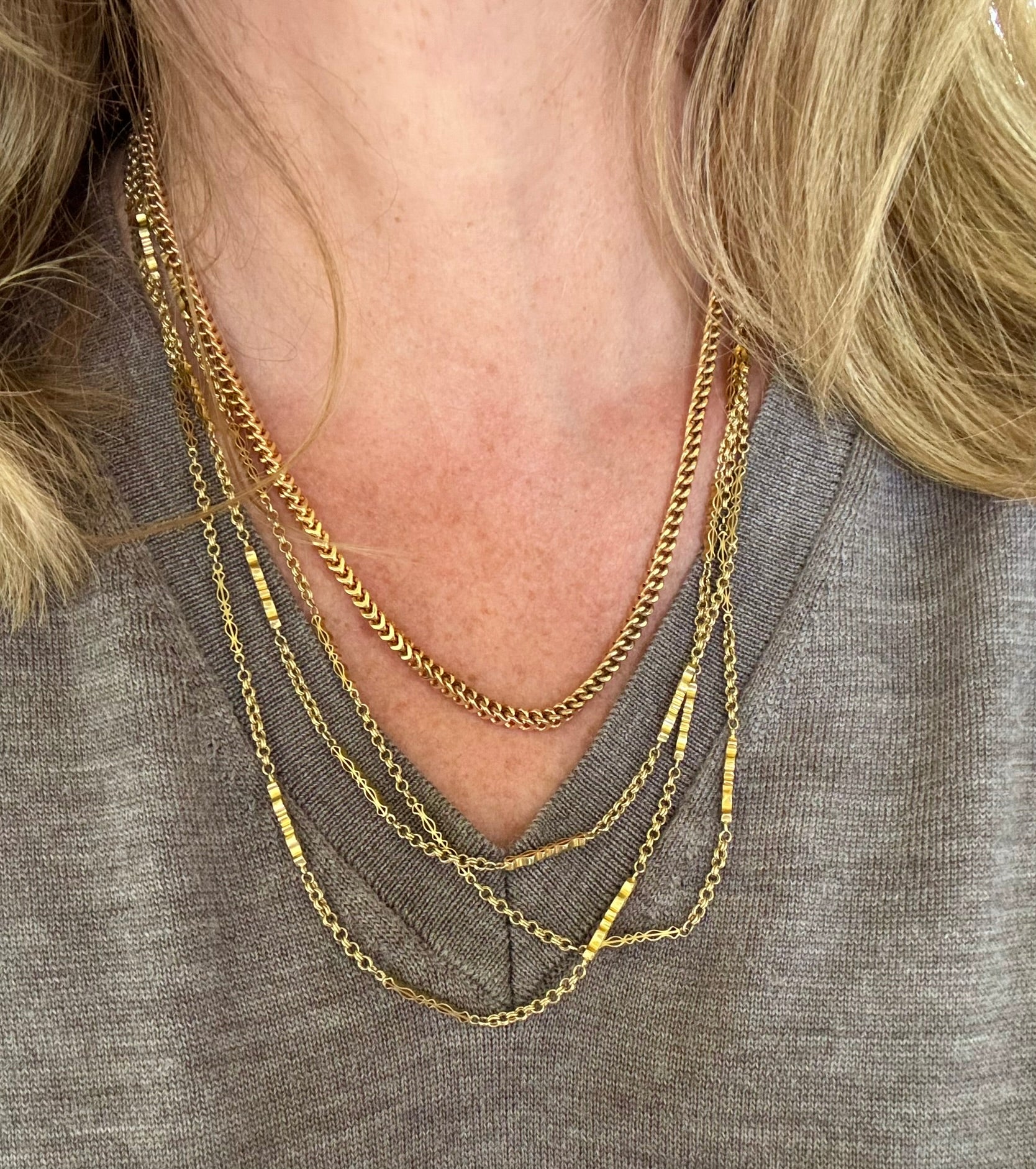 Chunky 9ct Gold Square Wheat Link Chain - Reserved