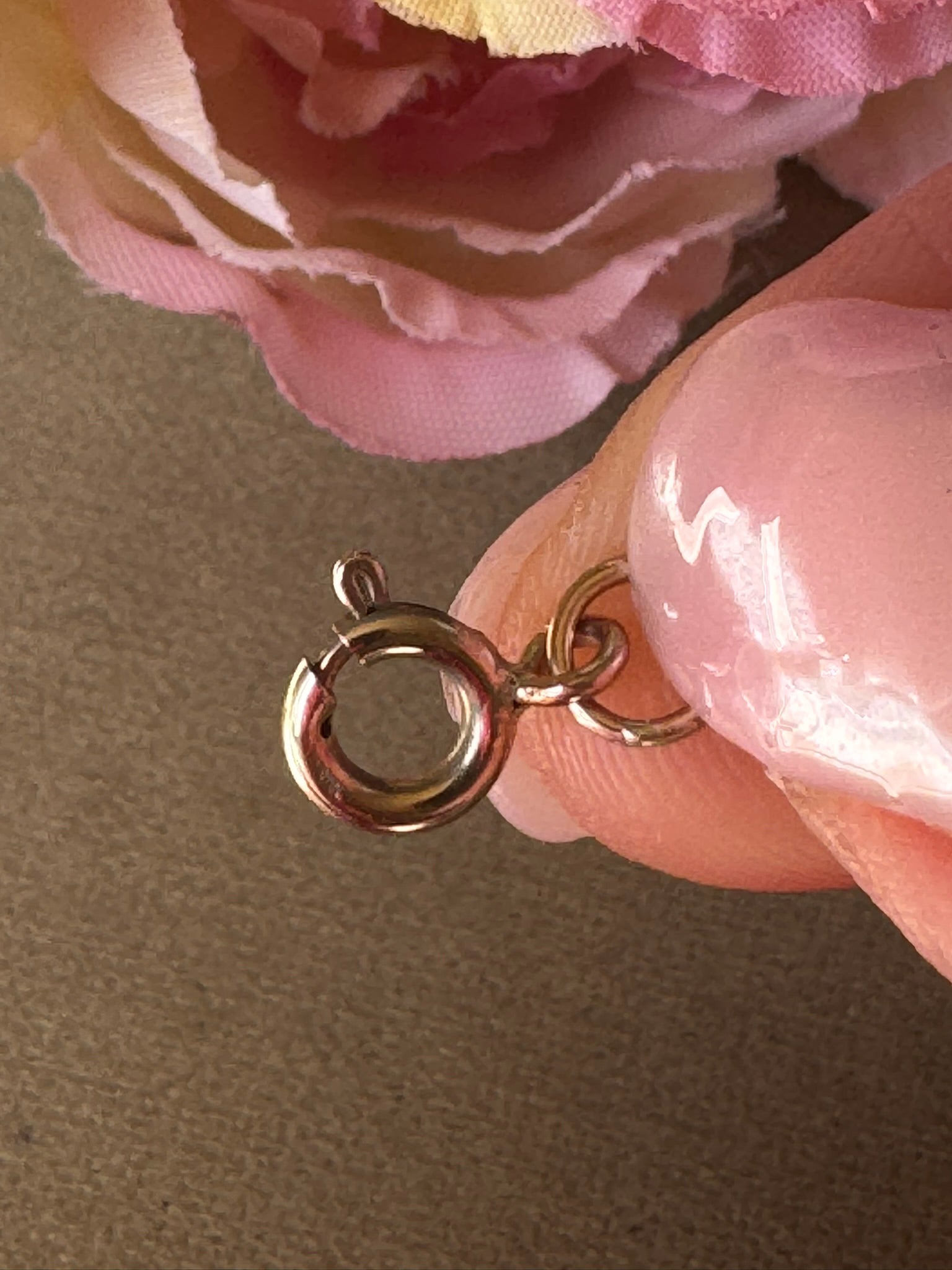 9ct gold small bolt clasp with jump ring - RESERVED