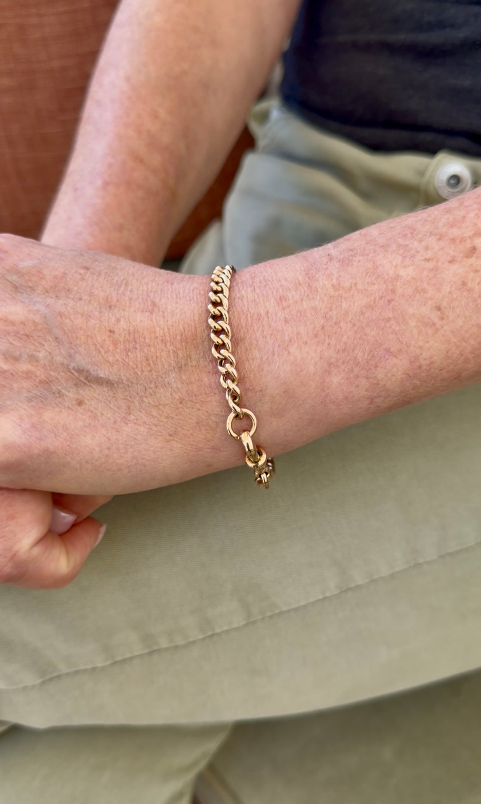 Antique 9ct Gold Curb Bracelet with John Goffe and Son Albert Clasp, reserved