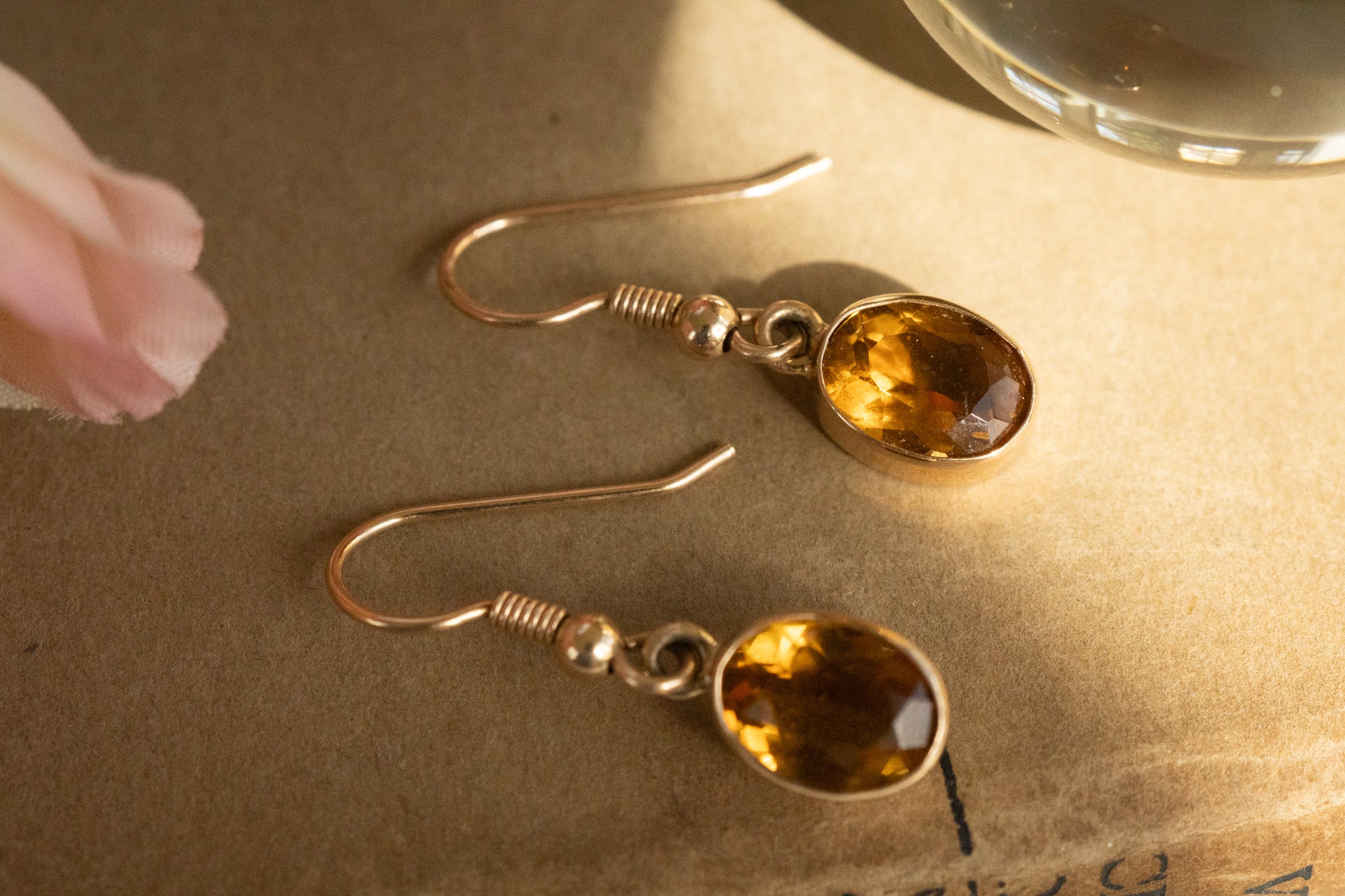 9CT GOLD SUNNY CITRINE DROP EARRINGS image 1