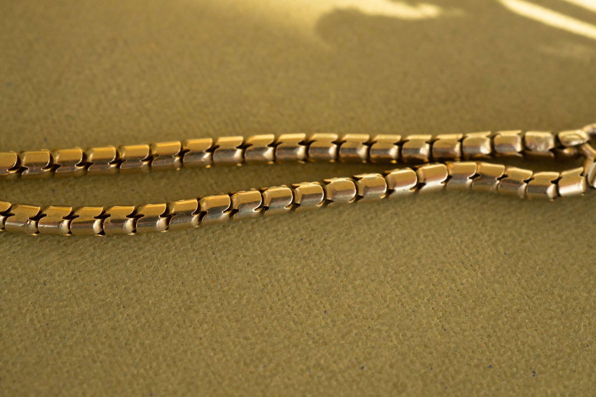 ANTIQUE LONG SNAKE CHAIN WITH ALBERT CLASP image 2